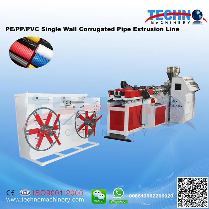 PVC/PE/PP Single Wall Corrugated Pipe Extrusion/Production Line