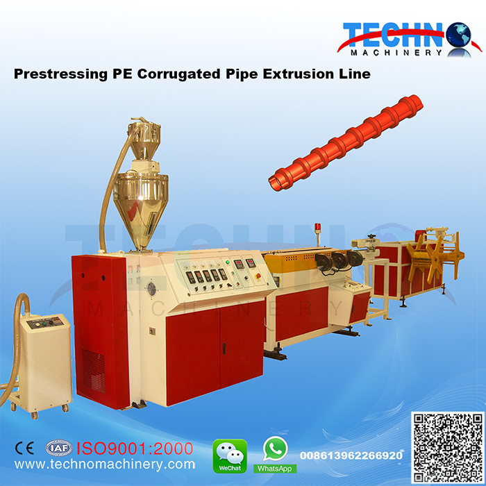 PE Pre-stressing Corrugated Pipe Extrusion Line