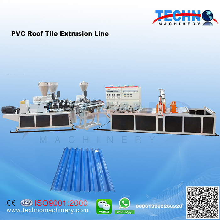 PVC PP PC Wave Tile/Corrugated Sheet Extrusion Line